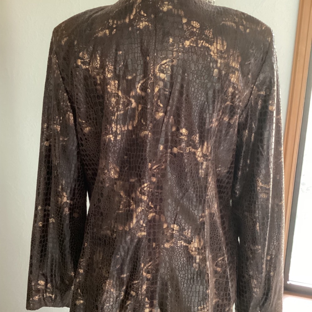 ELEMENTZ Dark Chocolate Brown Metallic Full Zipper Jacket - Picture 3 of 8